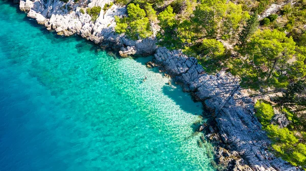 Aantrekkelijke Ochtend Zeegezicht Van Adriatische Zee Prachtig Uitzicht Het Kleine — Stockfoto