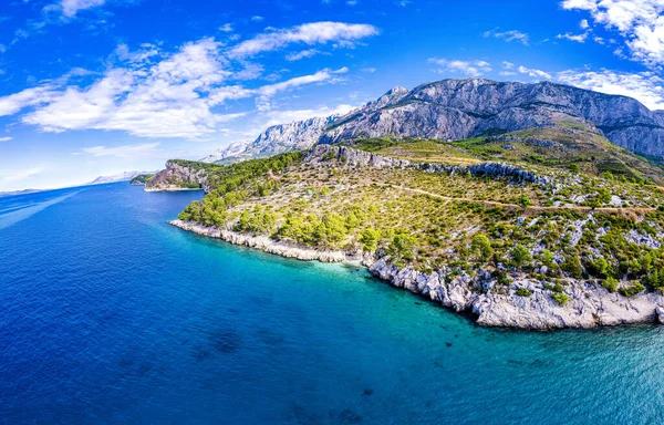 Croacia Playa Panorama Hermoso Paisaje Verano Con Mar Montañas — Foto de Stock