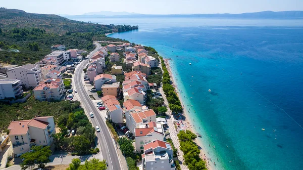 Aantrekkelijke Ochtend Zeegezicht Van Adriatische Zee Prachtig Uitzicht Het Kleine — Stockfoto