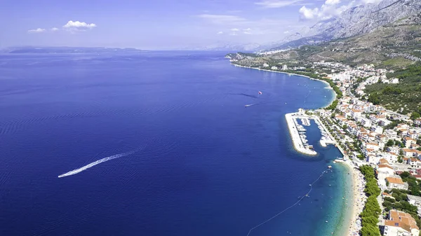 Romantische Ochtend Zeegezicht Van Adriatische Zee Kleurrijk Uitzicht Het Kleine — Stockfoto