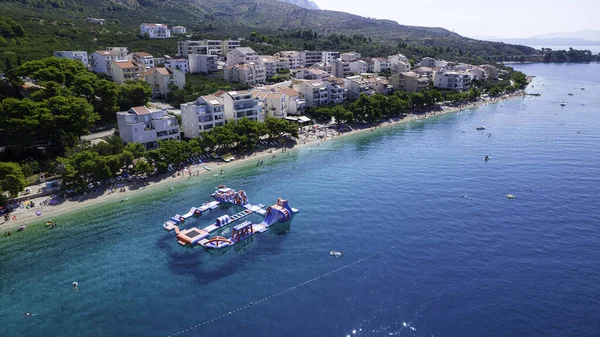 Riviery Makarskiej 'deki kıyı manzarası, Adriyatik Denizi, Hırvatistan