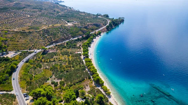 Aerial View Brela Punta Rata Beach Makarska Riviera Dalmatia Region — Stock Photo, Image