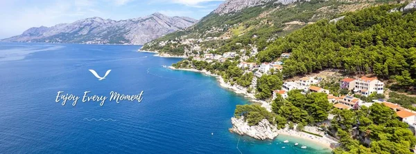 Viaje Croacia Verano Vista Panorámica Del Mar Las Montañas Día — Foto de Stock