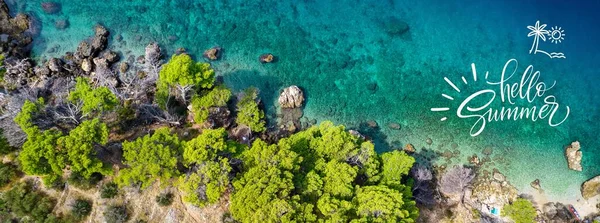 Viaggi Estate Croazia Vista Aerea Dell Isola Tropicale Con Bel — Foto Stock