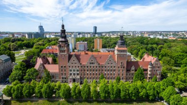 Szczecin w Polsce bölgesinin başkentinin güzel manzarası.