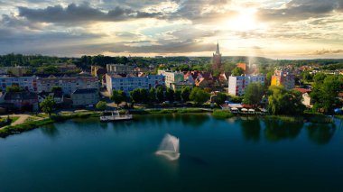 Eski şehir Barlinek, Polska 'nın havadan görünüşü