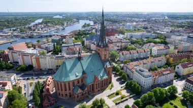 Szczecin - Kuş bakışı eski kasaba.