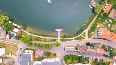 Barlinku 'daki parkın güzel hava manzarası. 