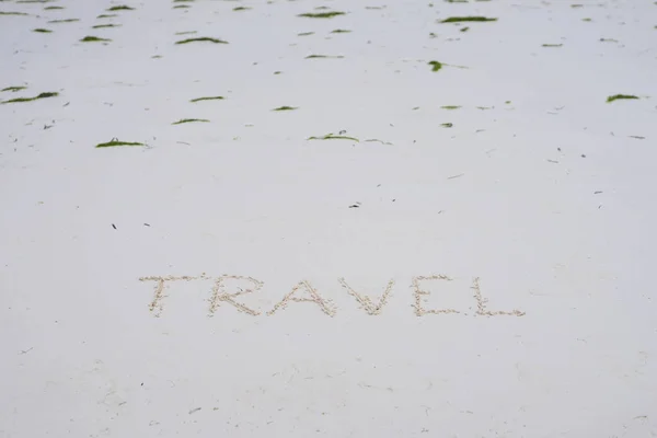 Zanzibar Beach Writing Wave — Fotografia de Stock