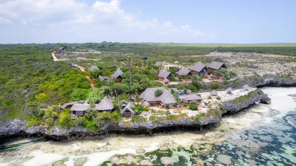 Landscape Indian Ocean Coastline Mtende Beach Zanzibar Rocks White Sand — Zdjęcie stockowe