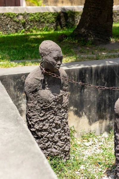 Rzeźba Niewolników Poświęcony Ofiarom Niewolnictwa Stone Town Zanzibar — Zdjęcie stockowe