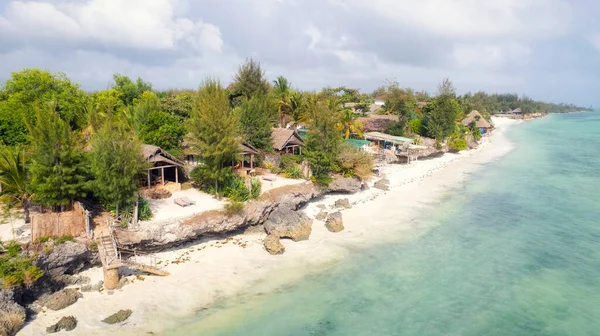 Vista Aerea Sulla Spiaggia Paradisiaca Zanzibar — Foto Stock
