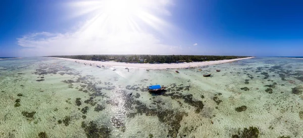 Amazing African Beach Kiwengwa Palms Horizon Background Zanzibar Africa — Photo