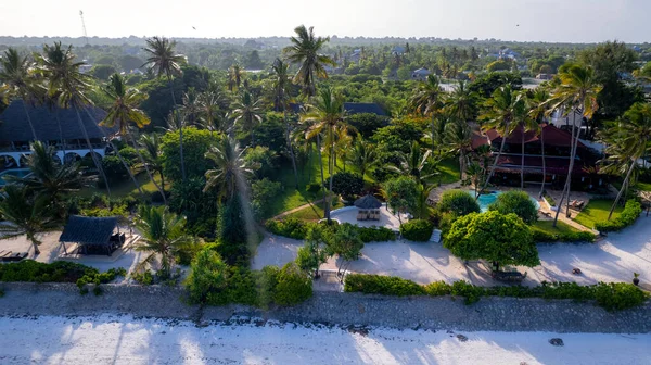 Amazing African Beach Kiwengwa Palms Horizon Background Zanzibar Africa — Zdjęcie stockowe