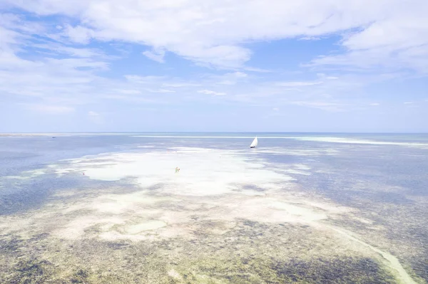 Zanzibar Sembra Paradiso Questo Colpo Drone Con Una Bella Spiaggia — Foto Stock
