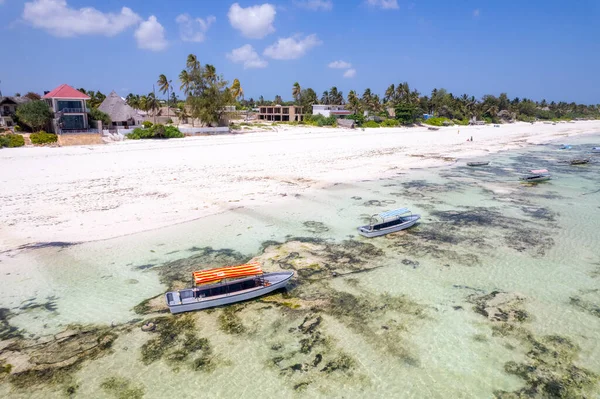 Zanzibar Sembra Paradiso Questo Colpo Drone Con Una Bella Spiaggia — Foto Stock