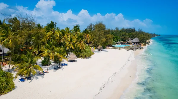 Sansibar Von Oben Eine Atemberaubende Drohnenaufnahme Vom Exotischen Strand Den — Stockfoto