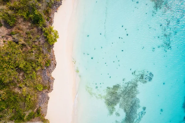 Drone Shot Nungwi Beach Zanzibar Captures Incredible Beauty Shoreline Crystal — Photo