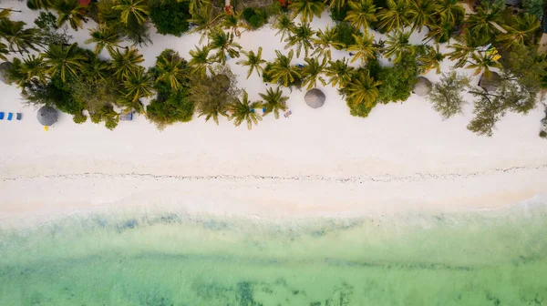 Drone Shot Nungwi Beach Zanzibar Captures Incredible Beauty Shoreline Crystal — Foto Stock