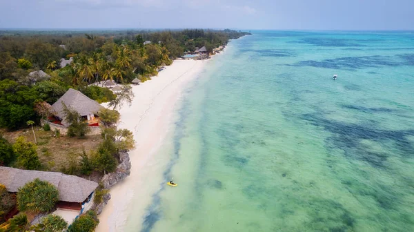 Drone Nungwi Beach Zanzibar Capture Incroyable Beauté Rivage Avec Des — Photo