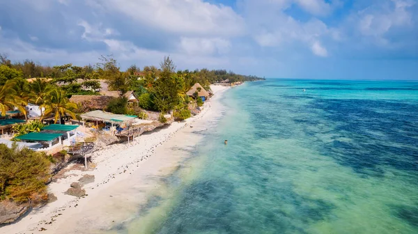 Diese Drohnenaufnahme Des Nungwi Strandes Sansibar Fängt Die Unglaubliche Schönheit — Stockfoto