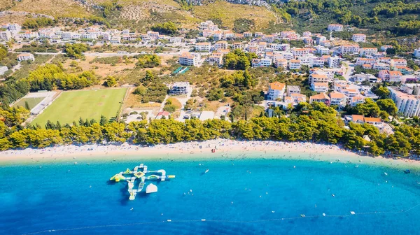 Zgubić Się Malowniczej Scenie Plaży Chorwacji Jego Wspaniałe Turkusowe Wody — Zdjęcie stockowe
