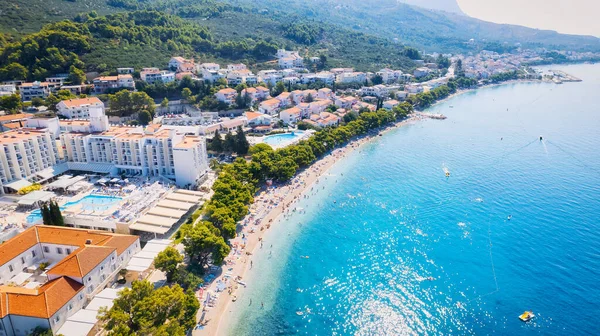 Zgubić Się Malowniczej Scenie Plaży Chorwacji Jego Wspaniałe Turkusowe Wody — Zdjęcie stockowe
