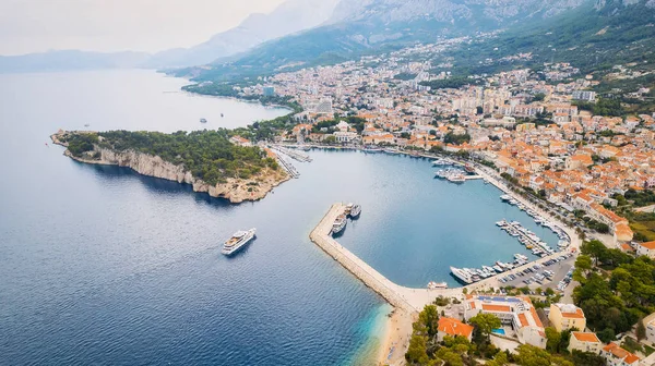 Aproveite Vista Deslumbrante Dos Portos Marinas Croácia Cima Apresentando Luxuosos — Fotografia de Stock