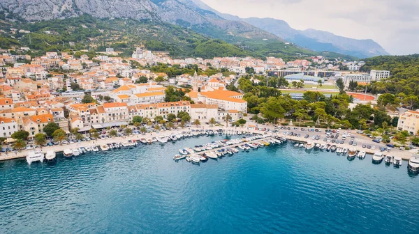 Aproveite Vista Deslumbrante Dos Portos Marinas Croácia Cima Apresentando Luxuosos — Fotografia de Stock