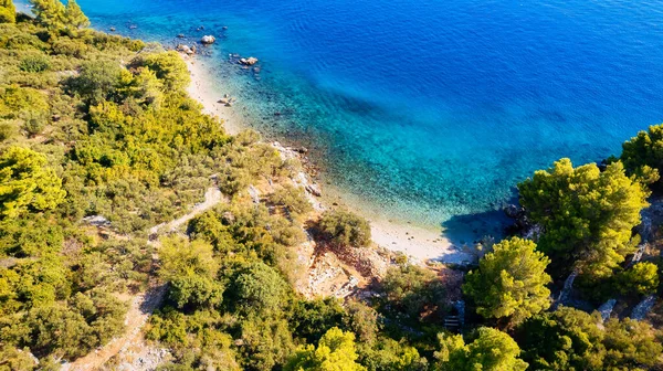 Assistez Rencontre Mer Adriatique Une Pente Rocheuse Croate Accidentée Les — Photo