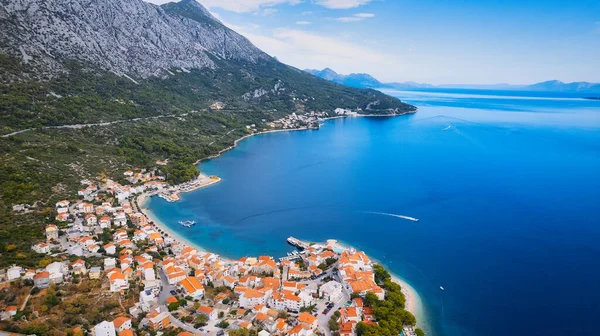 Take Beauty Croatia Coastal Region New Perspective Stunning Drone View — стокове фото