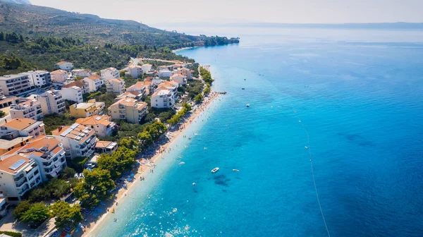 Vue Magnifique Sur Littoral Plage Près Podgora Croatie Sur Riviera — Photo