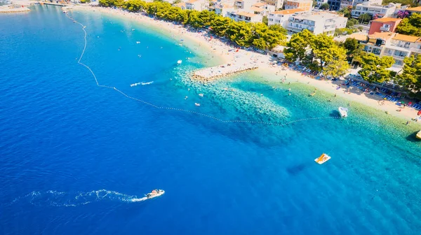 Piękno Wybrzeża Plaży Pobliżu Brela Baka Voda Chorwacja Została Uchwycona — Zdjęcie stockowe