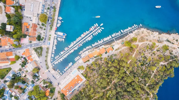 Take Breathtaking View Croatia Ports Marinas Showcasing Luxurious Yachts Stunning — стокове фото