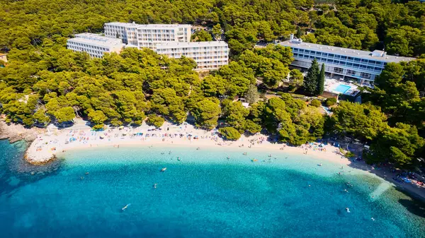 Take Breathtaking Aerial View Makarska Riviera Croatia Revealing Picturesque Rocky — Foto Stock