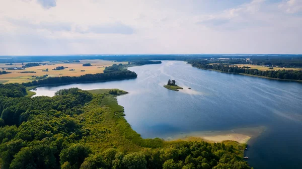 Este Impresionante Panorama Drones Captura Lago Voivodato Lubuskie Polonia Día — Foto de Stock