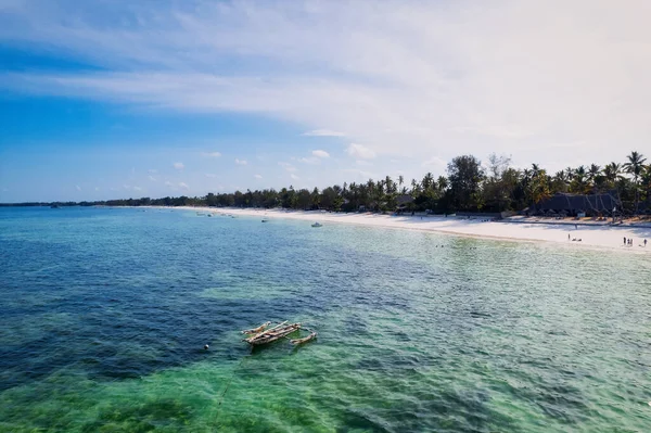 Turkusowa Woda Oceanu Luksusowy Kurort Plaży Kiwengwa Zanzibarze Tanzanii Uchwycone — Zdjęcie stockowe