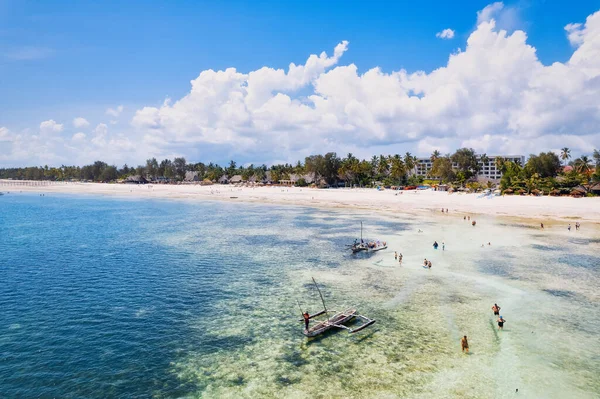 Завдяки Цьому Захопливому Вигляду Пляжі Ківенгва Занзібарі Танзанія Відкривається Чудовий — стокове фото