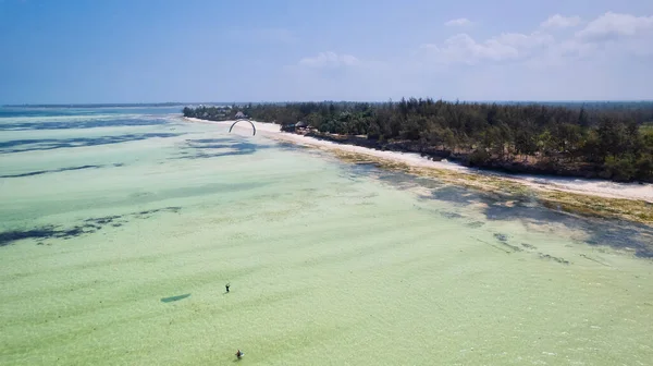 Ztraťte Ohromující Přírodě Kiwengwa Beach Zanzibar Tanzanie Dechberoucí Panoramatický Výhled — Stock fotografie