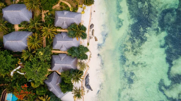 Lenyűgöző Tónusú Légi Felvétel Megragadja Szépség Kiwengwa Strand Zanzibar Tanzánia — Stock Fotó
