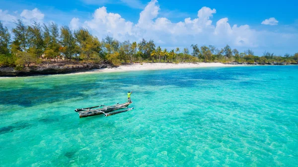 Genießen Sie Die Atemberaubende Schönheit Der Tropischen Küste Sansibars Von — Stockfoto