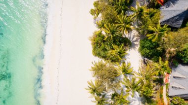 Zanzibar Adası sahilindeki sahil, kristal berrak suları ve yumuşak, altın kumu ile nefes kesici..