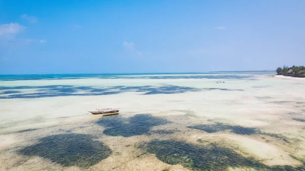 Doświadcz Spokoju Piękna Plaży Zanzibar Gdzie Krystalicznie Czyste Wody Spotykają — Zdjęcie stockowe