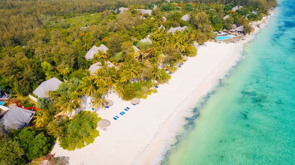 Delicie Com Beleza Pura Zanzibar Beach Com Suas Águas Turquesa — Fotografia de Stock