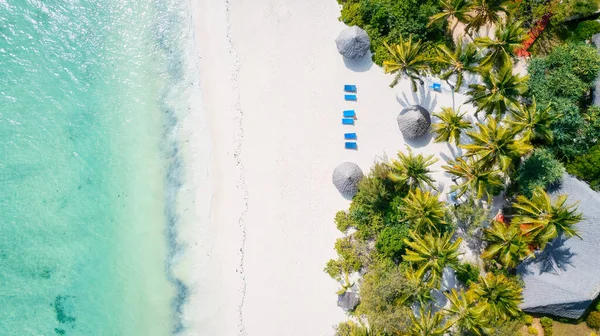 Zanzibar Beach Paraíso Exótico Com Águas Incrivelmente Claras Trechos Areia — Fotografia de Stock
