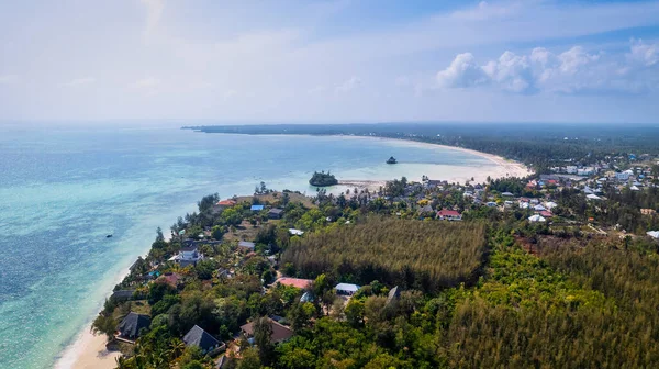 Pláž Zanzibar Exotický Ráj Úžasně Čistou Vodou Útesy Čistého Bílého — Stock fotografie