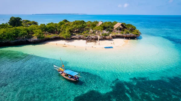 Zanzibar Beach Exotic Paradise Stunningly Clear Waters Stretches Pristine White — Stock Photo, Image