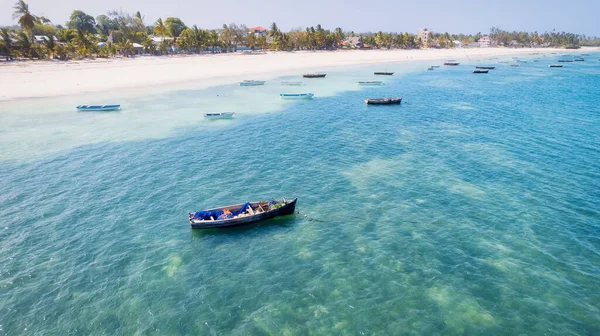 Zanzibar Island Může Pochlubit Nádhernou Tropickou Pláží Bílým Pískem Palmami — Stock fotografie