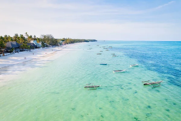 Mergulhe Beleza Natural Praia Tropical Zanzibar Island Com Sua Areia — Fotografia de Stock