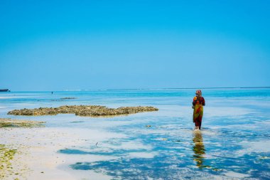 Zanzibar 'ın plajları, hava manzaralı, palmiye ağaçları, şemsiyeler, beyaz kumlar ve Hint Okyanusu' nun kristal berraklığında sularıyla birlikte, yaz tatili için mükemmel bir ortam sunuyor..